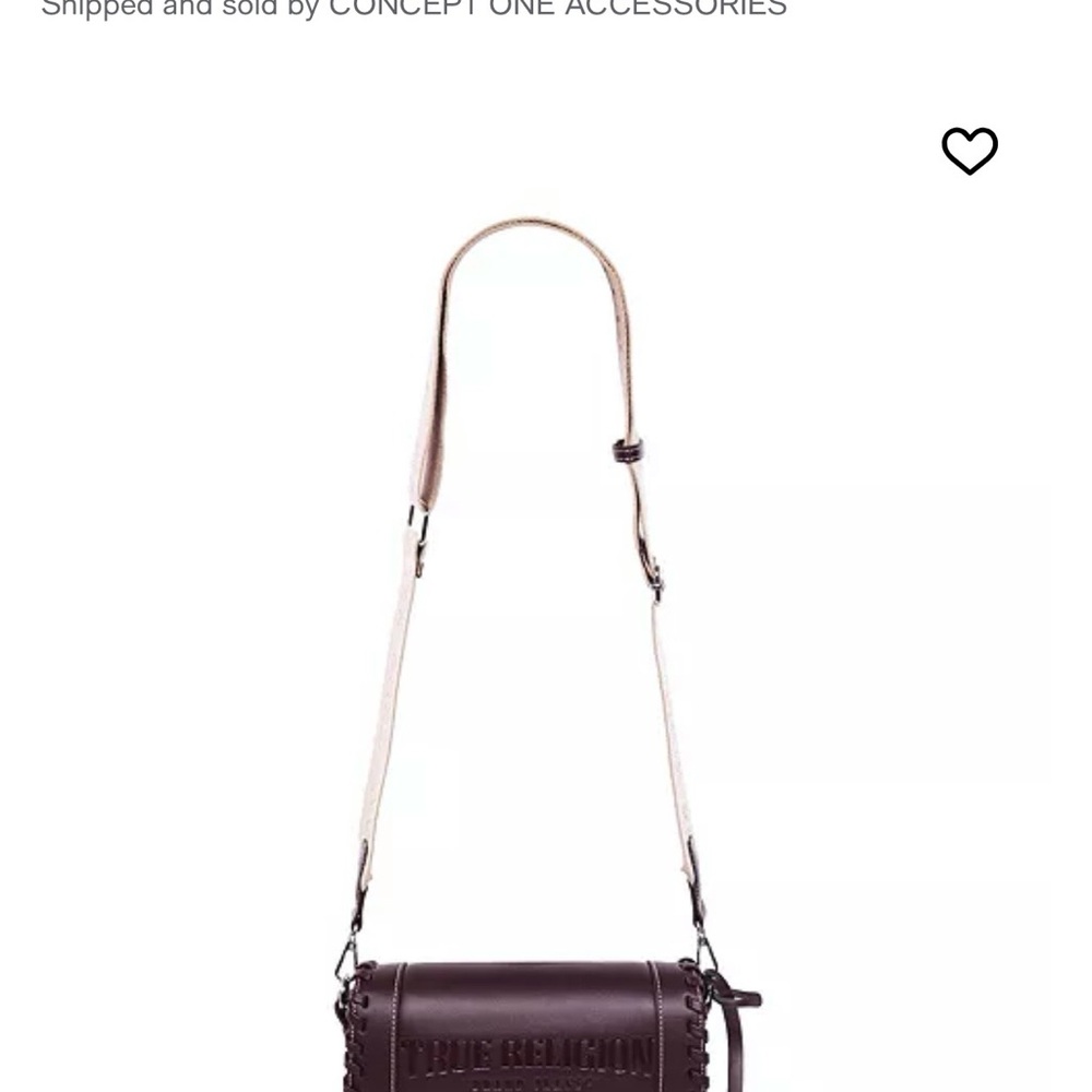 True Religion women’s Dark Brown Leather Messenger Bag - Picture 3 of 7